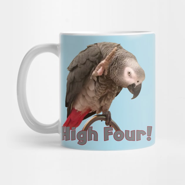 African Grey Parrot Waving High Four by Einstein Parrot